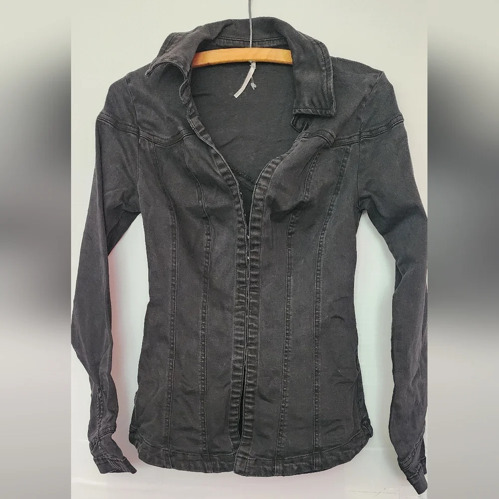 Free People Black Kenny Slim Tunic, NWOT, Fitted, Corset-Like, Stretchy‎ Sz XXS